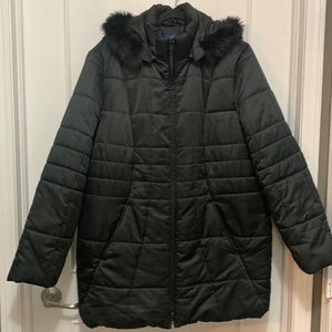 Penningtons black puffy winter detachable hood coats/jackets